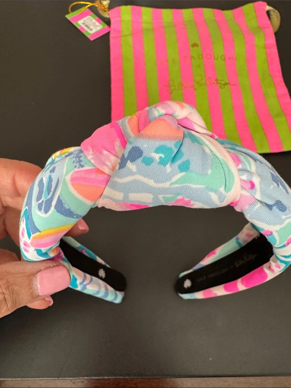 Lele Sandoughi LilyPulitzer Pink & Blue  Floral Headband